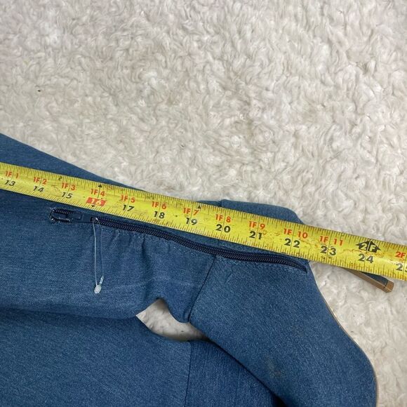 Wild Diva over the knee Denim 4”heels boots peep toe side zipper size 5.5 - Picture 7 of 10